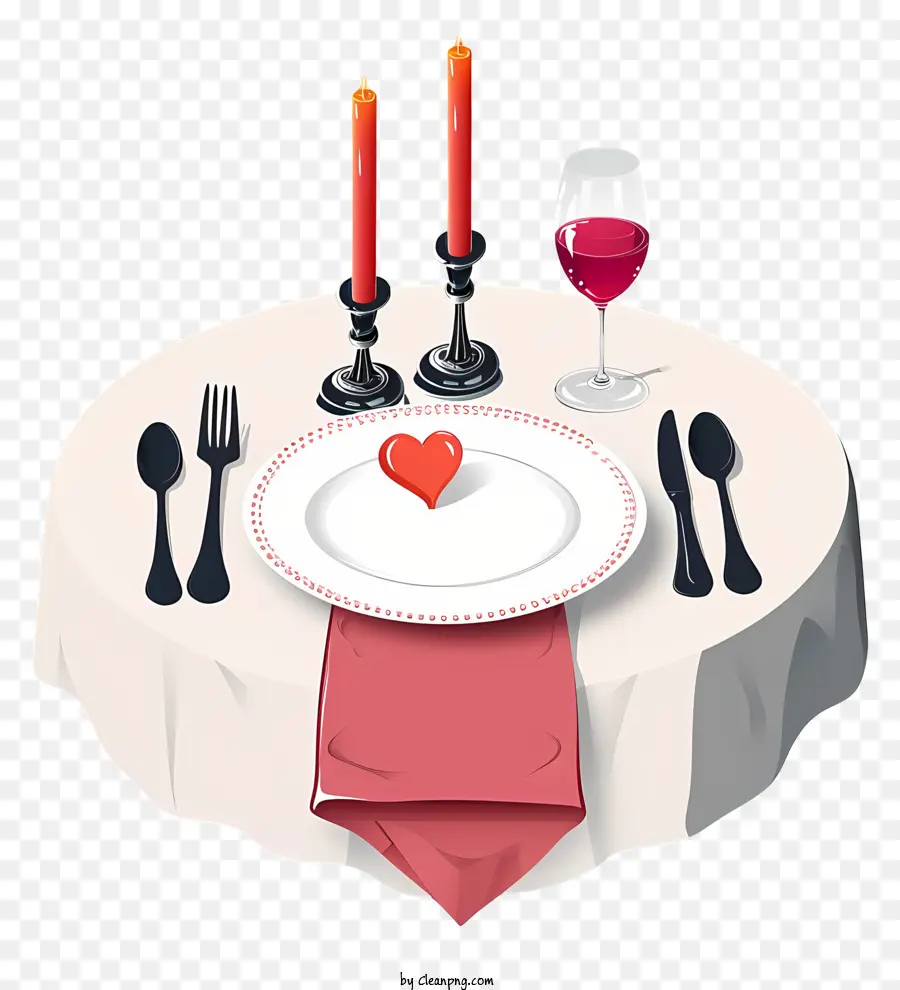 Juego De Cena Romántica Plana，Ajuste De La Tabla PNG