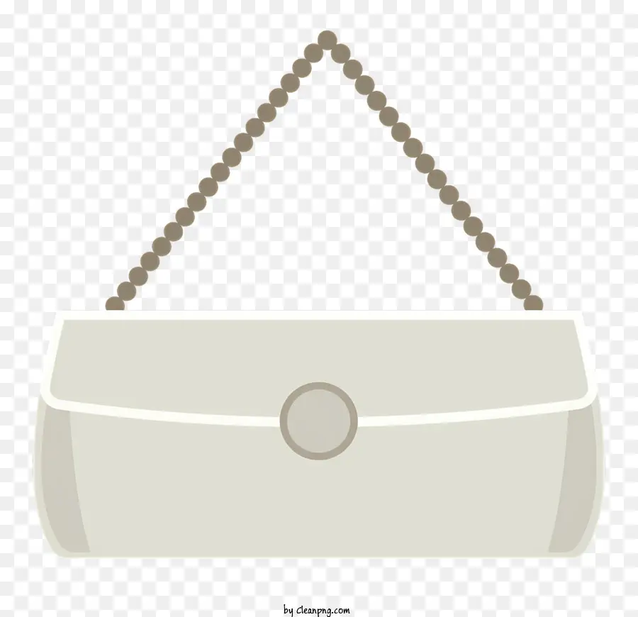 Bolso De Embrague Blanco，Cadena De Oro PNG