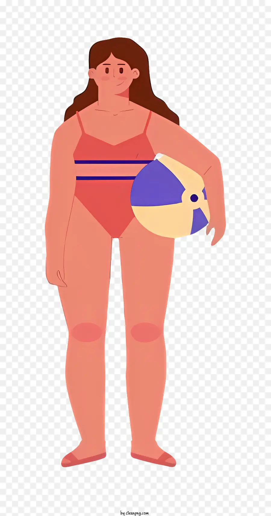 Cuerpo Gordo，Mujer Con Pelota De Playa PNG