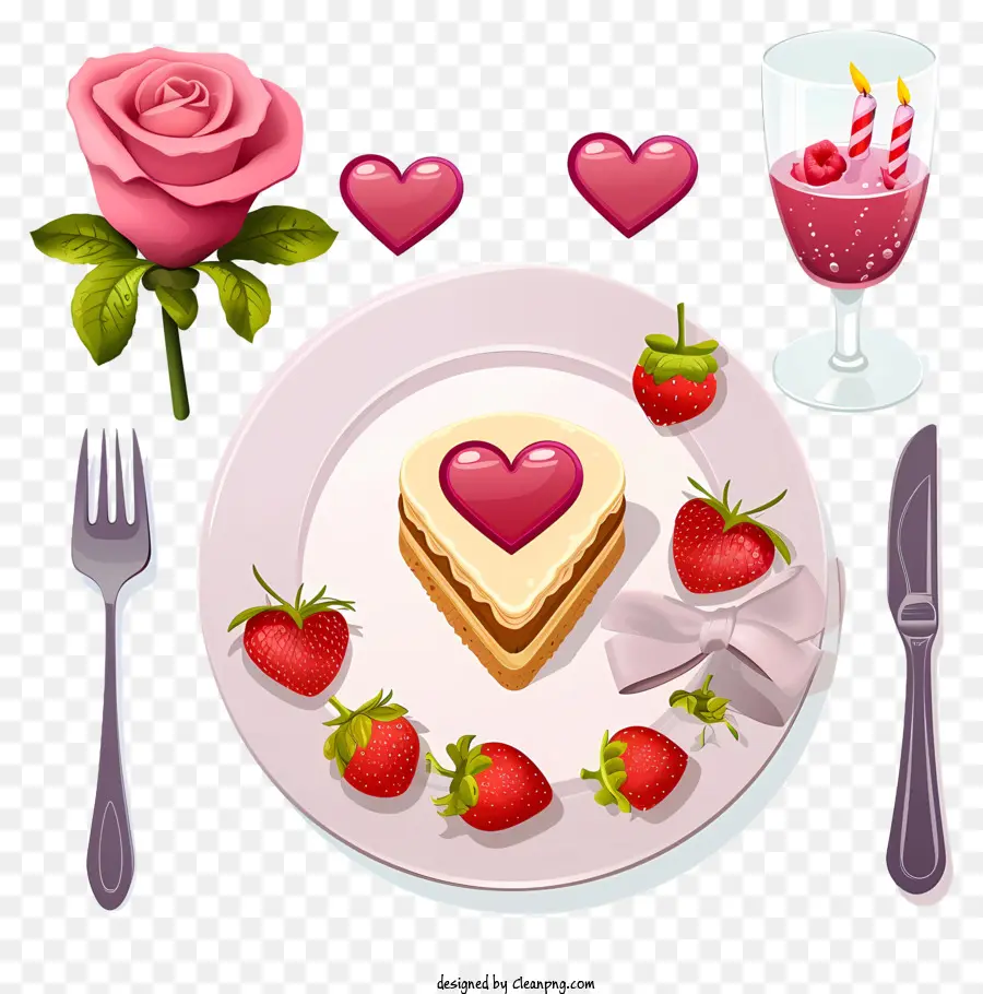 Set De Cena Romántica Emoji，Placa PNG