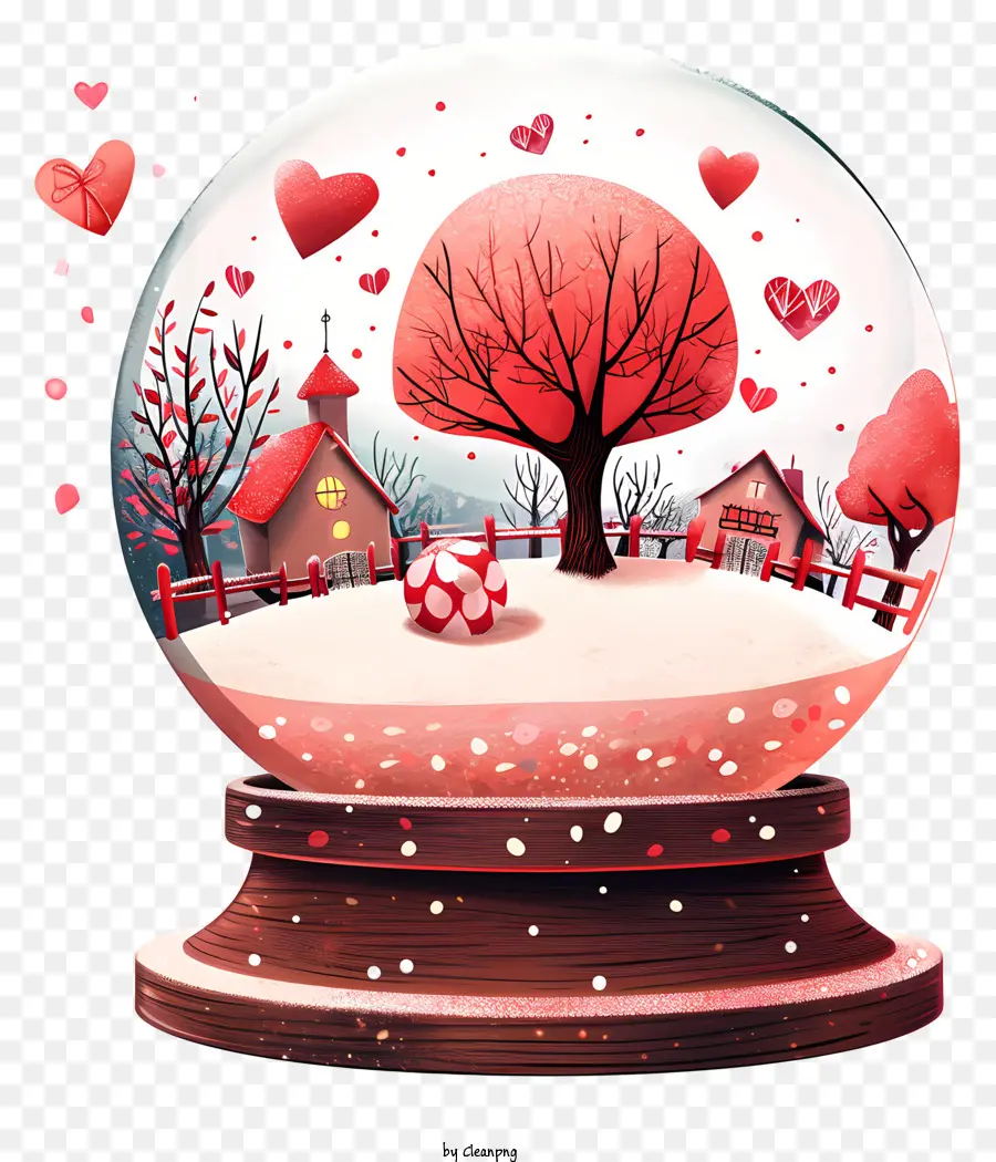 Valentine Snowglobe，Globo De La Nieve PNG