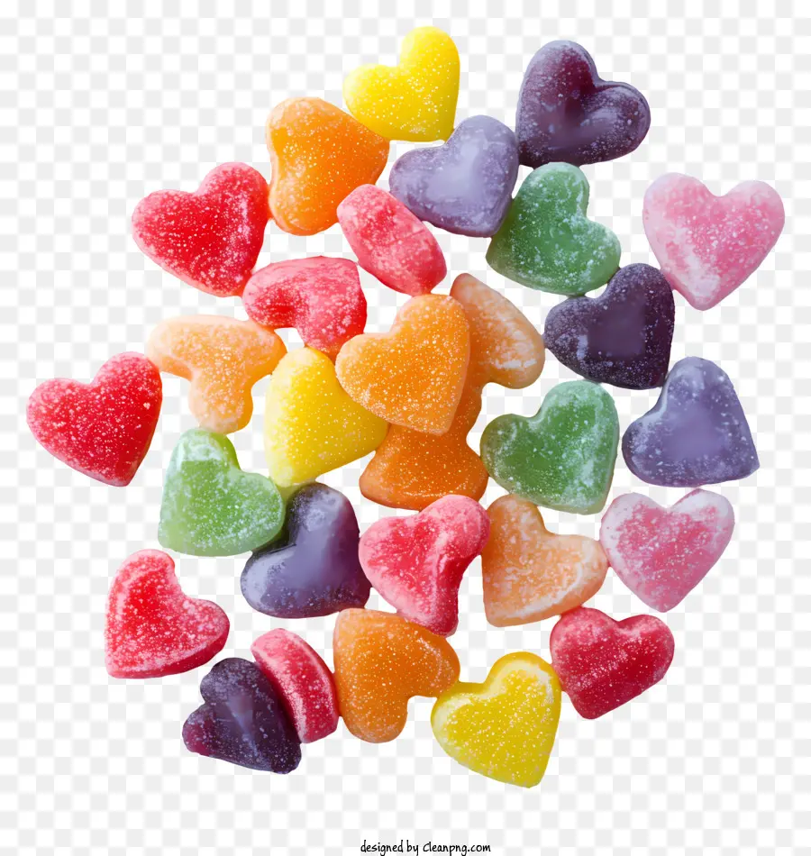 Dulces De Corazón，Corazones Coloridos PNG