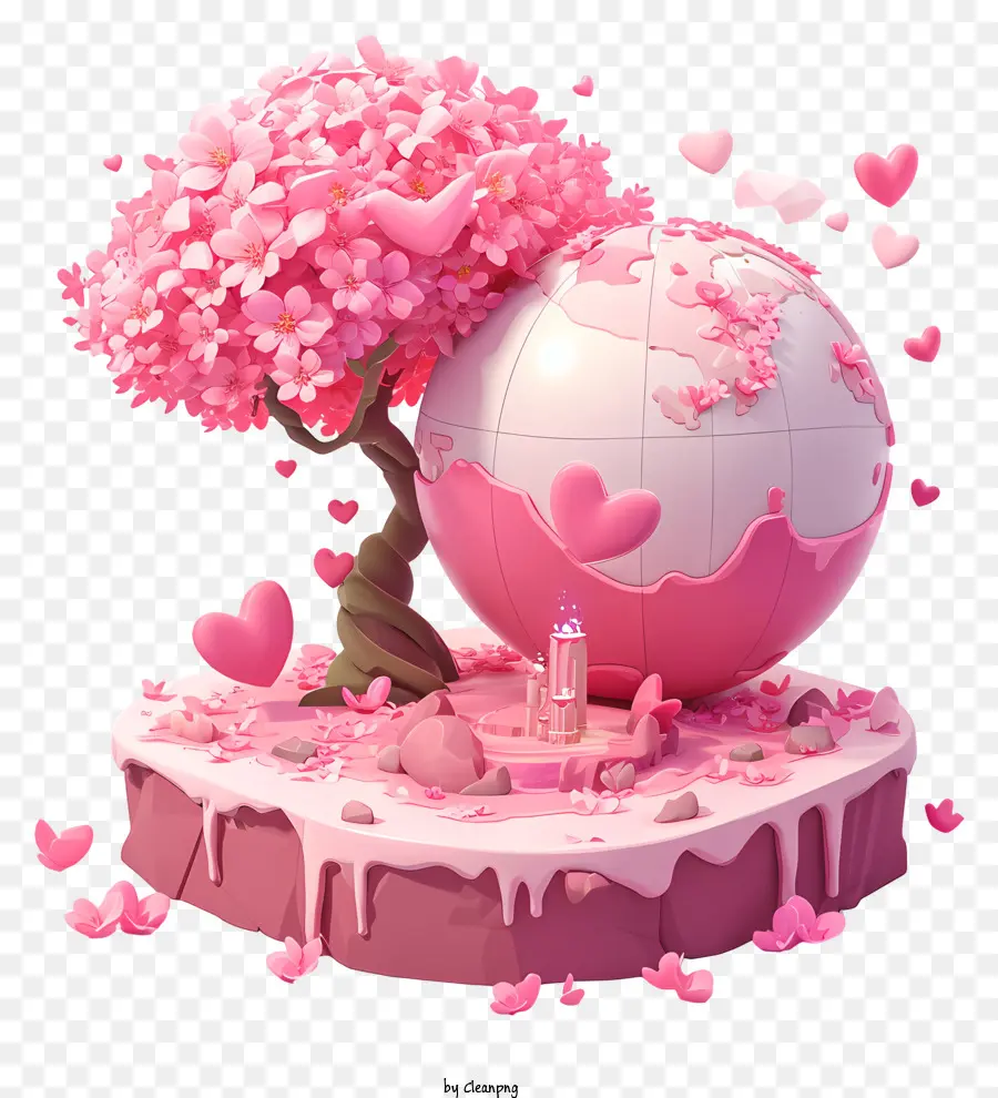 Valentine Loveglobe，Rosa Planeta PNG