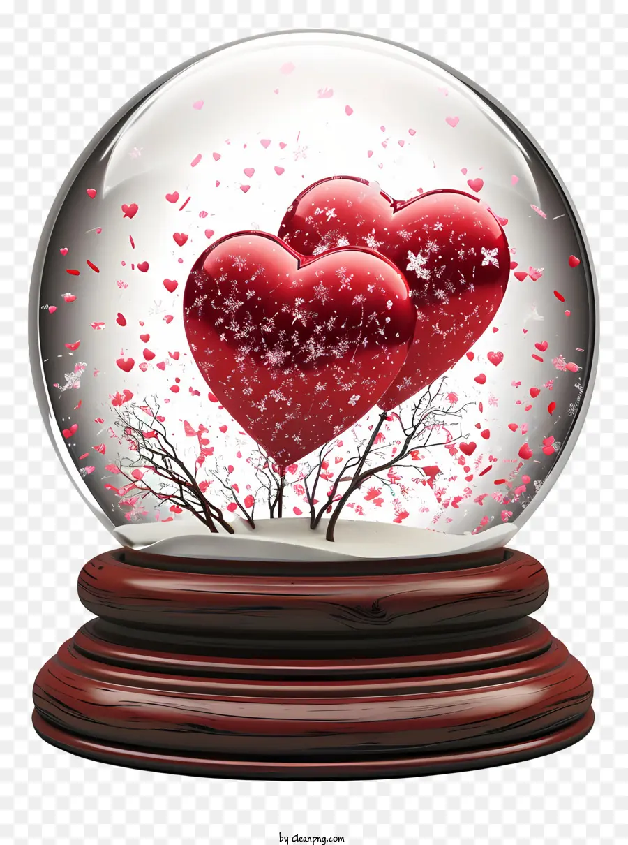 Valentine Snowglobe，Globo De La Nieve PNG