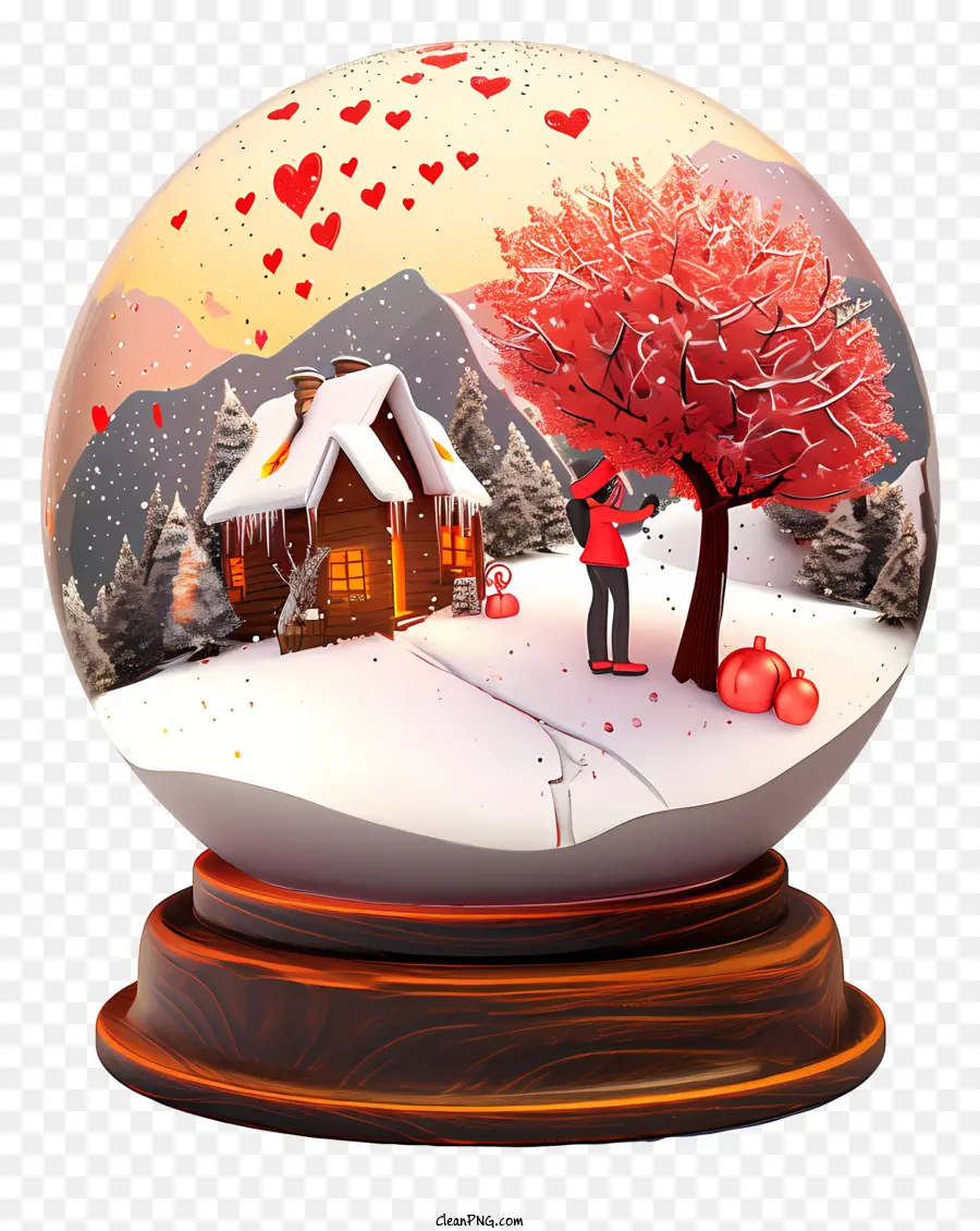 Valentine Snowglobe，Globo De La Nieve PNG