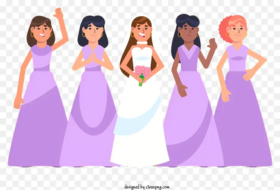 Novias De Dibujos Animados Y Damas De Honor，Las Damas De Honor PNG