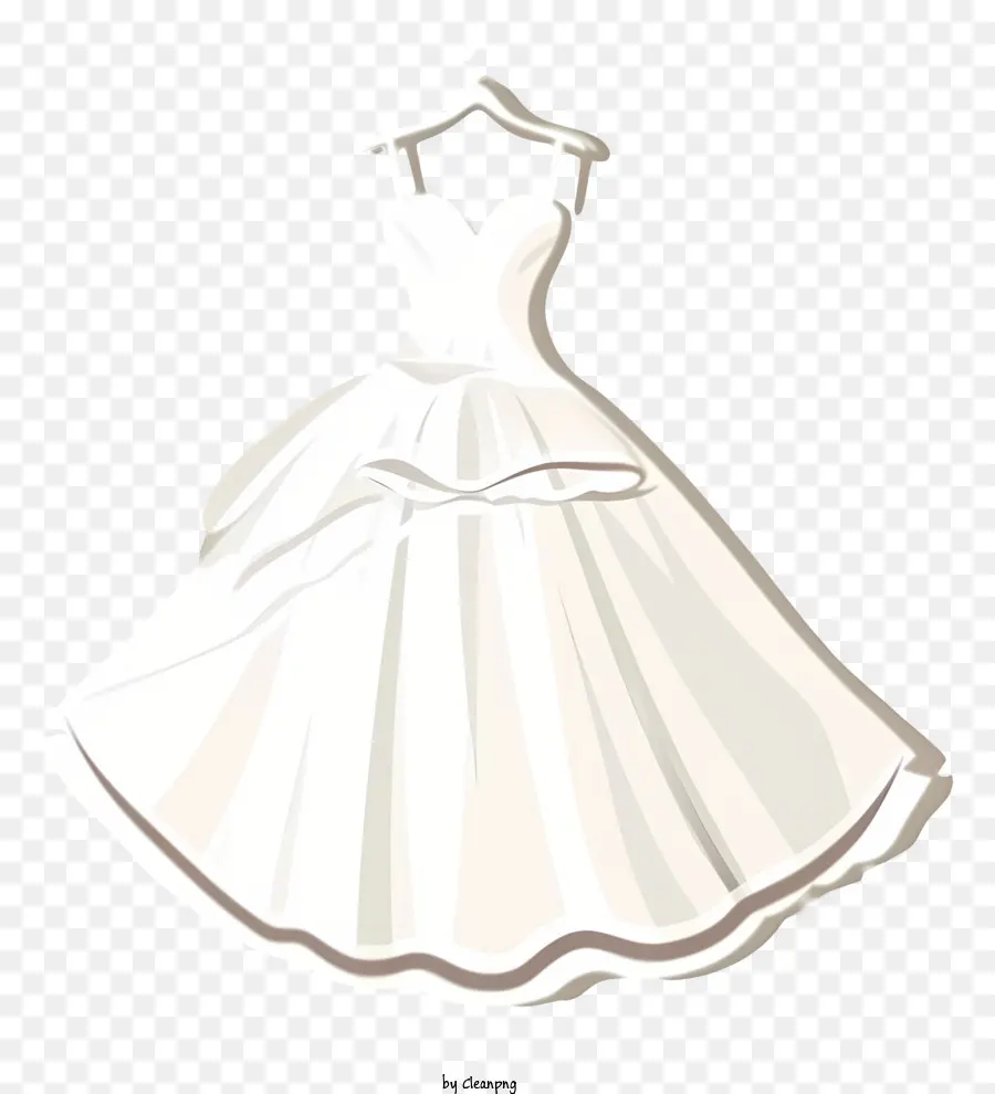 Ilustración De Vector Plano Minimalizado，Vestido De La Novia PNG