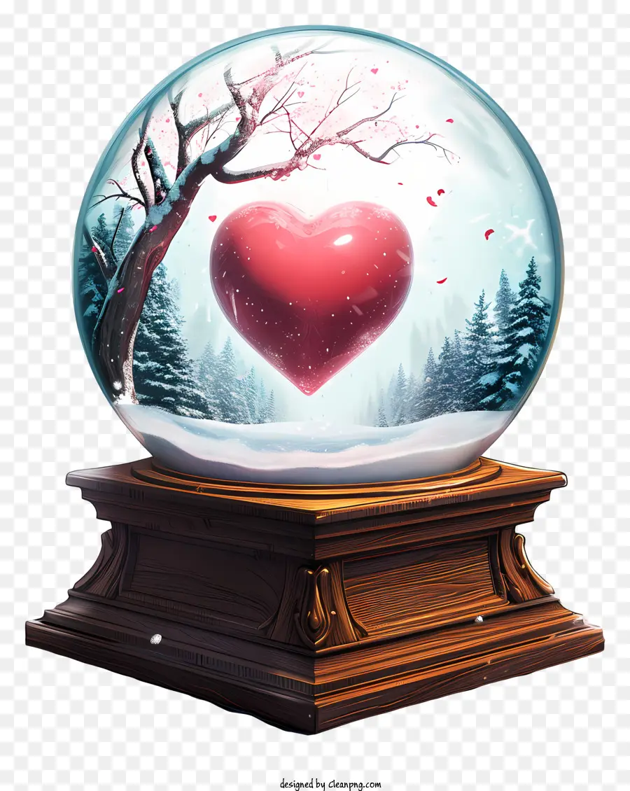 Valentine Snowglobe，Globo De La Nieve PNG