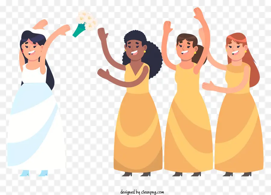 Novias De Dibujos Animados Y Damas De Honor，Las Damas De Honor PNG