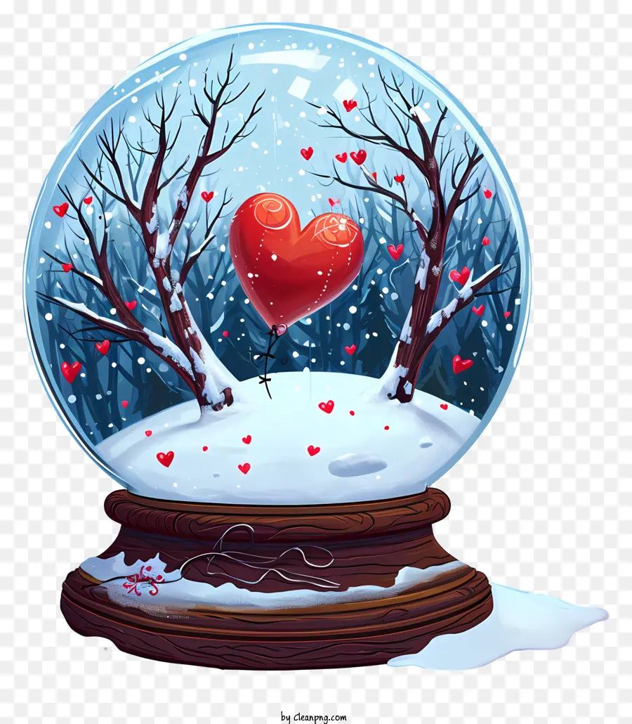 Valentine Snowglobe，Globo De La Nieve PNG