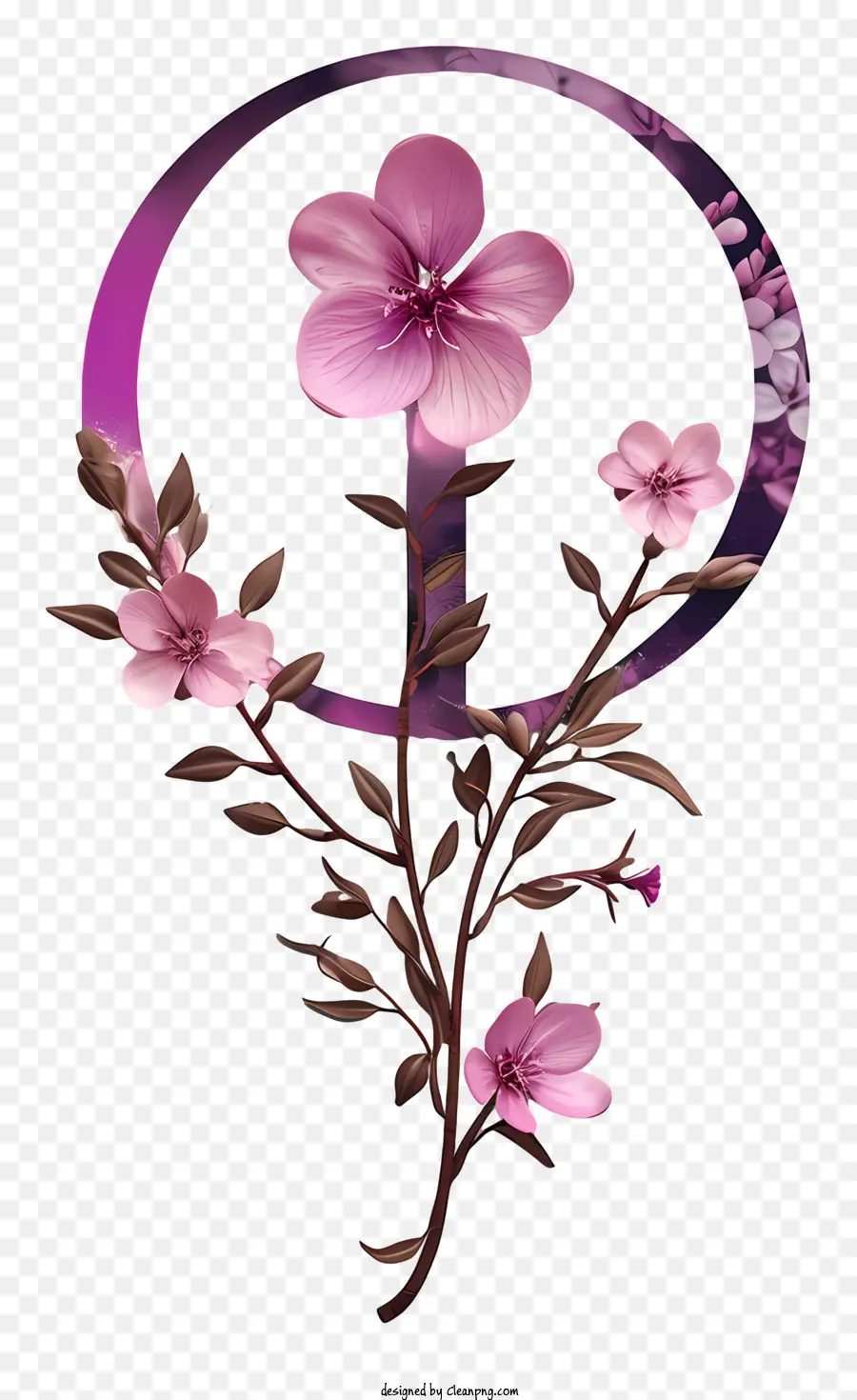 Al Estilo De Ilustraciones Hiperrealistas，Flor De Signo Femenino PNG