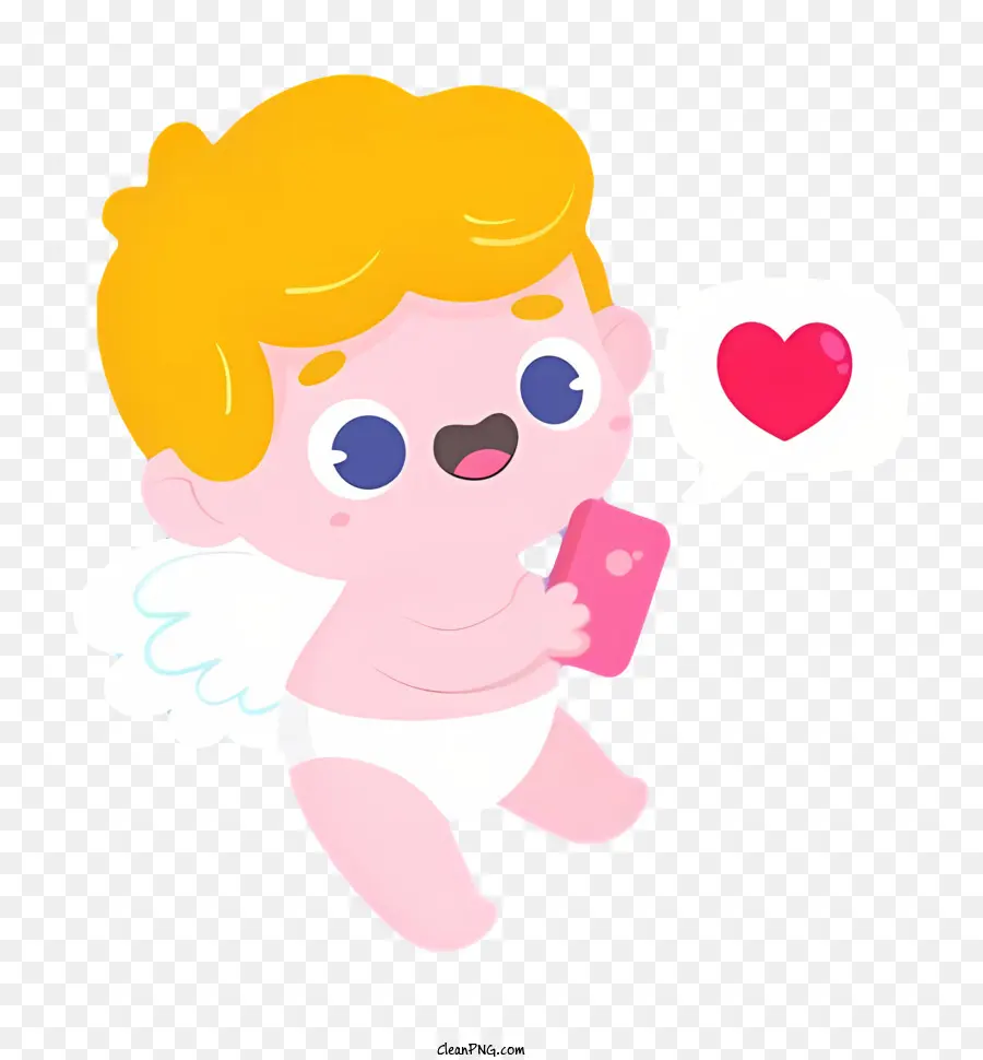 Cupido，Cupido Con Teléfono PNG