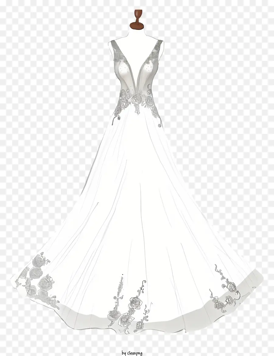 Vestido De Novia Dibujado A Mano，Vestido Blanco PNG