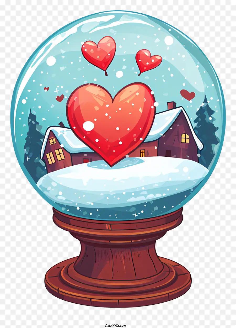 Valentine Snowglobe，Globo De La Nieve PNG