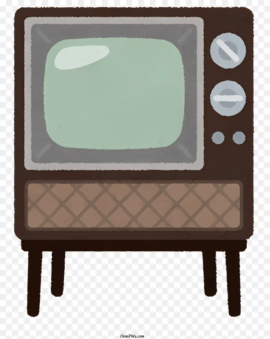 Vintage De Televisión，Televisión Marrón Y Blanca PNG