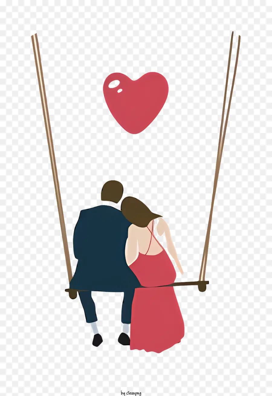 Amor Pareja，Pareja En Columpio PNG