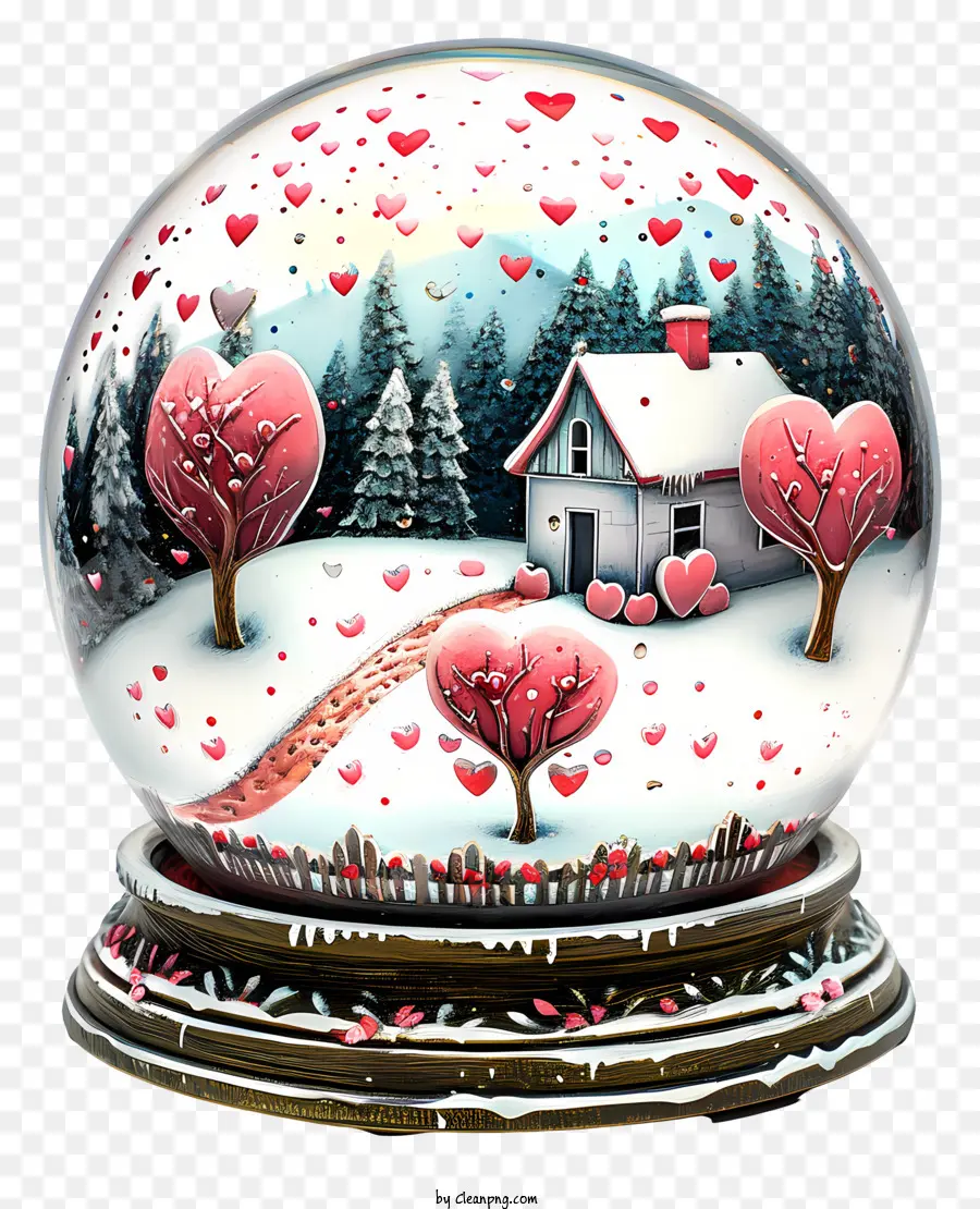 Valentine Snowglobe，Globo De La Nieve PNG