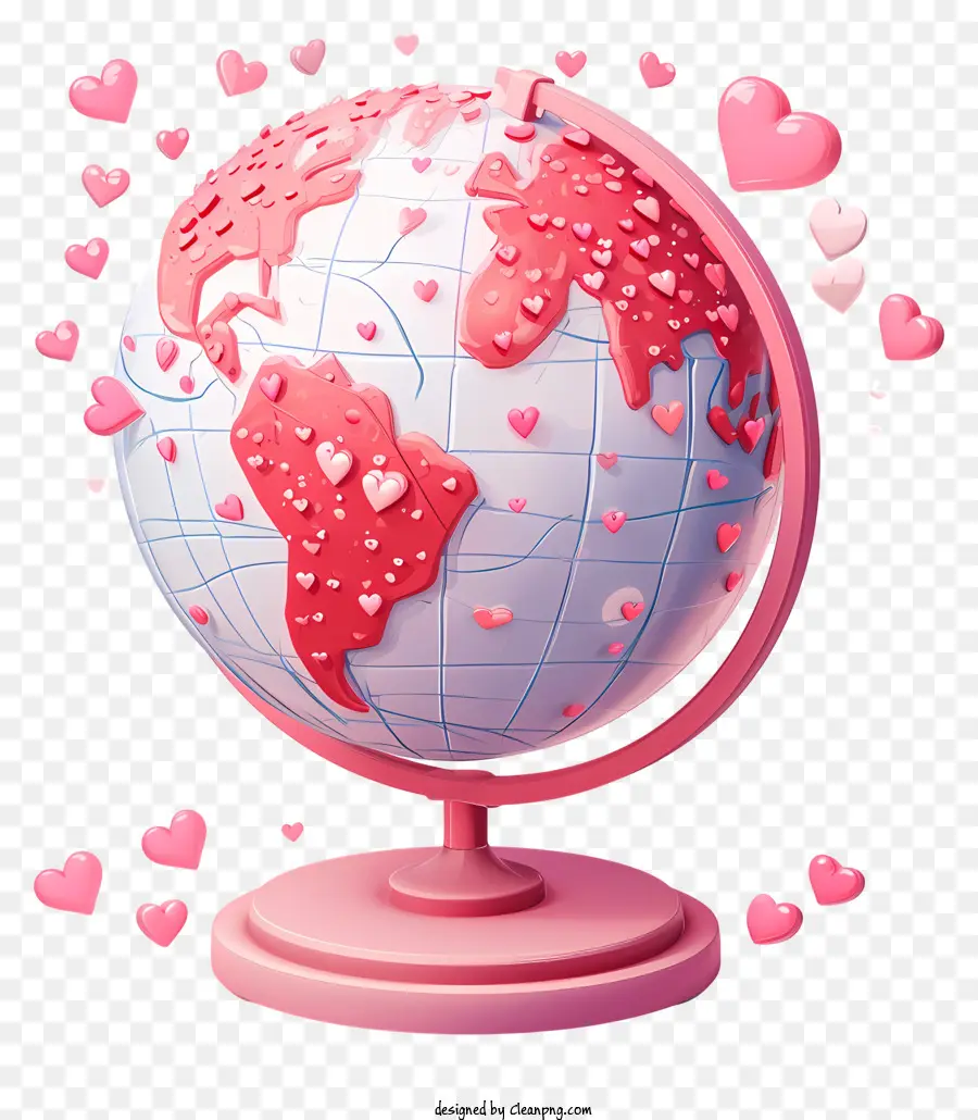 Valentine Loveglobe，Globo Rosa PNG