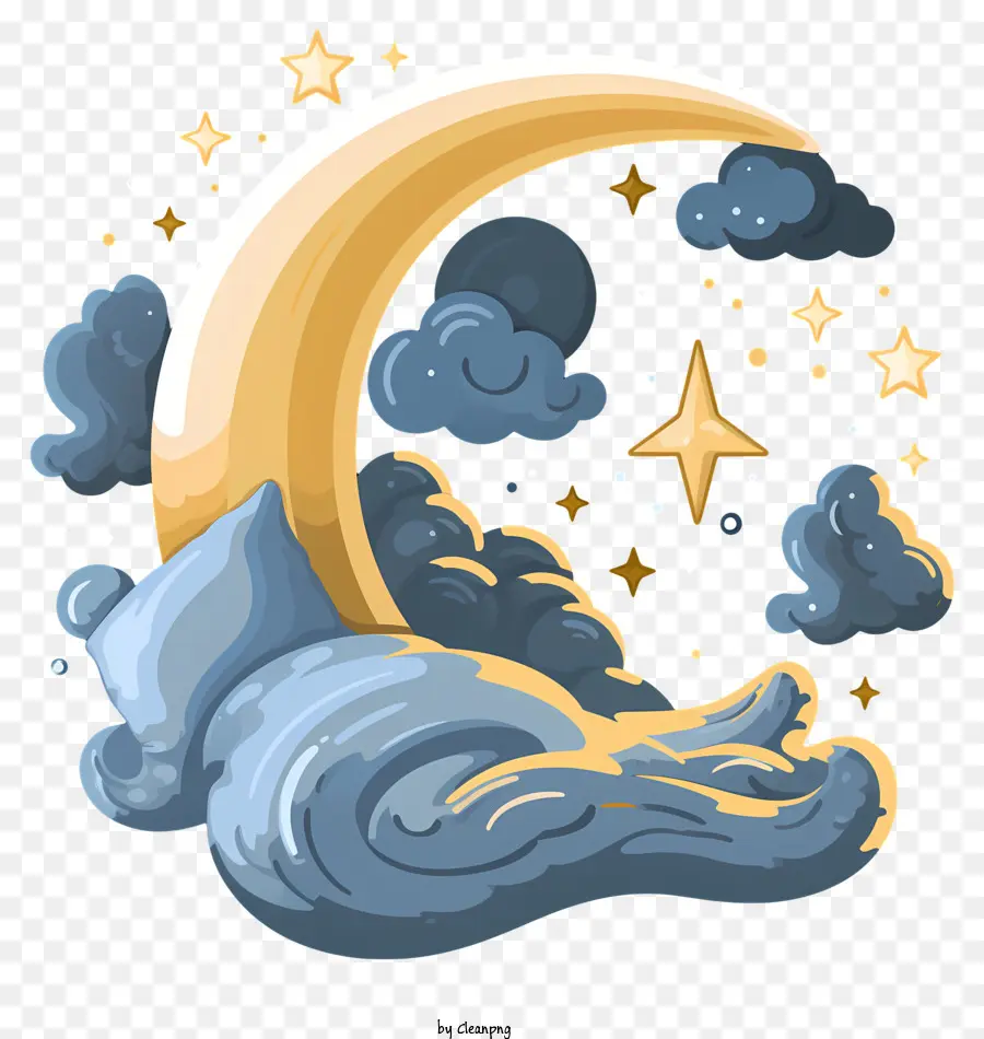 Icono De Sueño De Estilo Garabato，Crescent Moon PNG