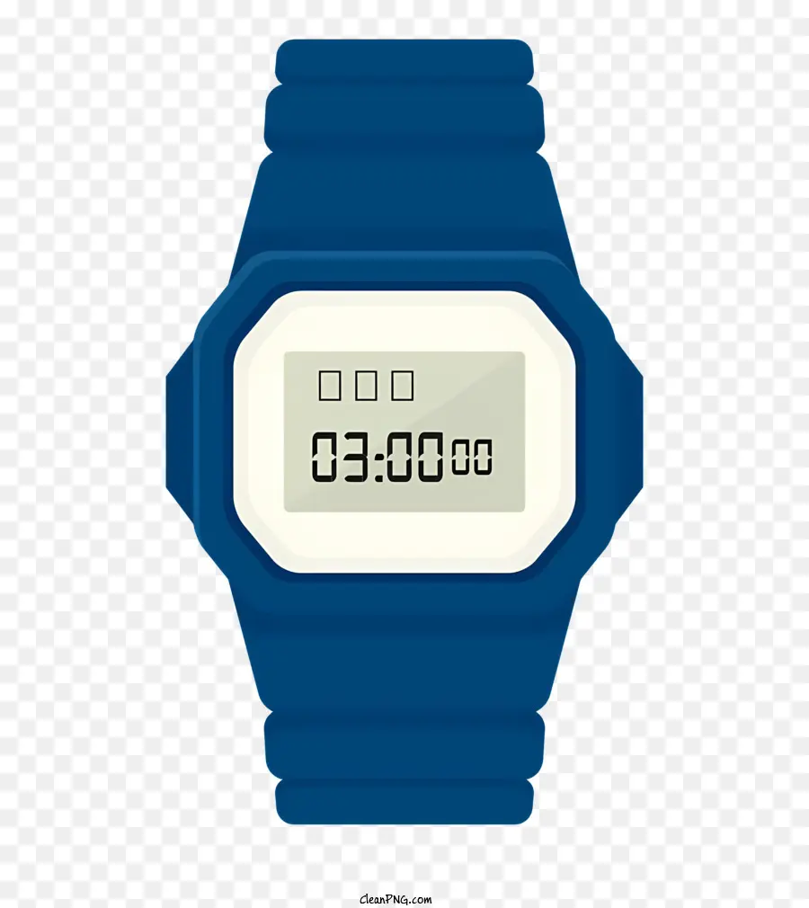 Reloj Azul，Pantalla Digital PNG