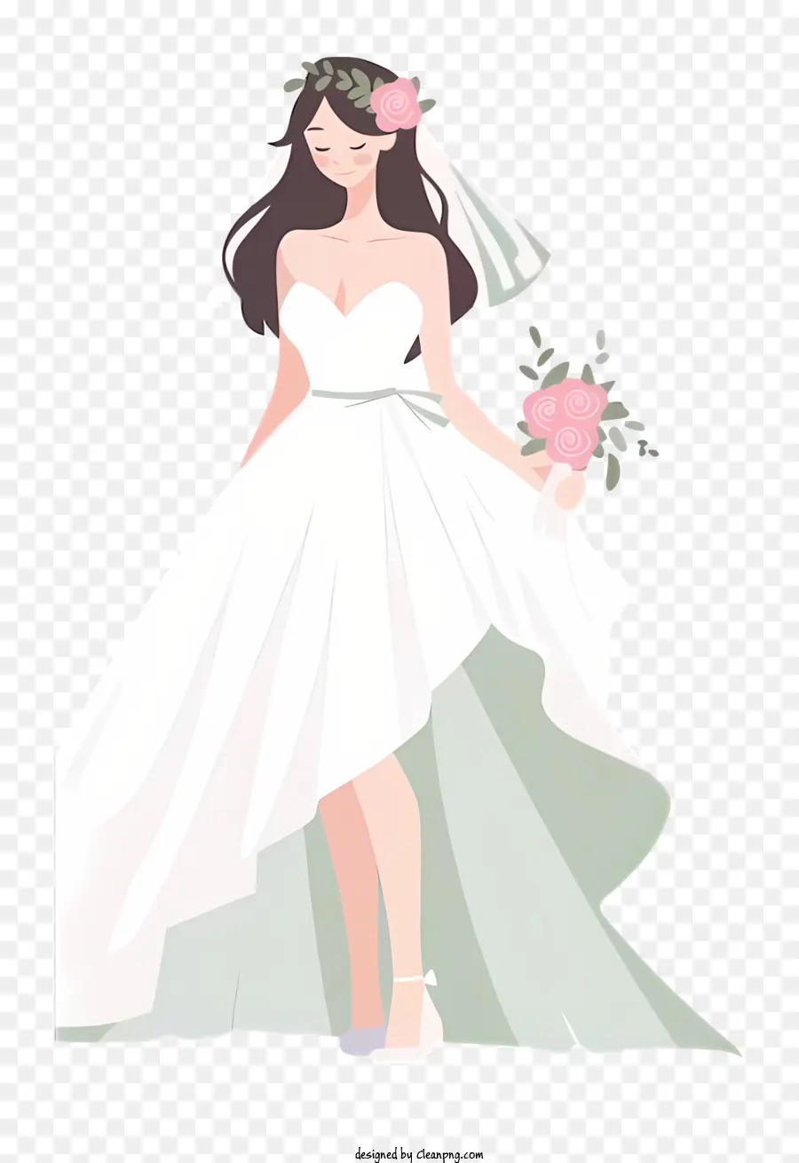 dibujos animados de novias de velo negro