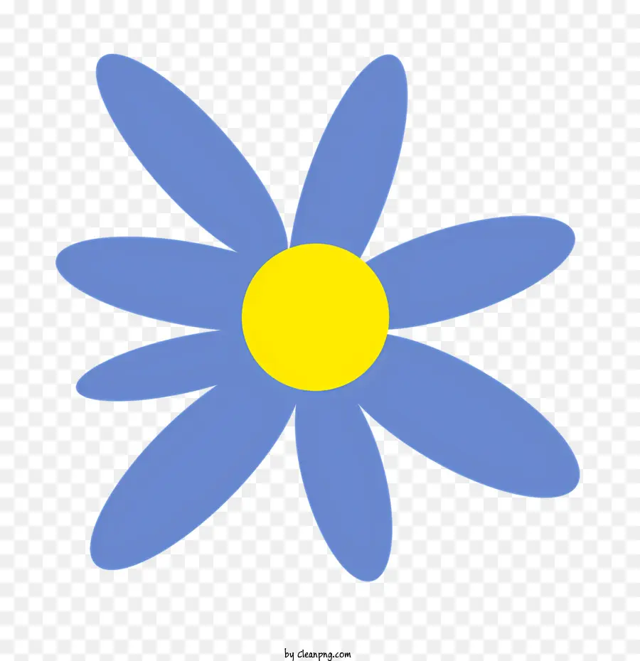 Azul Flor De La Margarita，Margarita Central Amarilla PNG