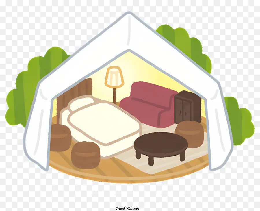 Tienda De Campamento，Dormitorio Minimalista PNG