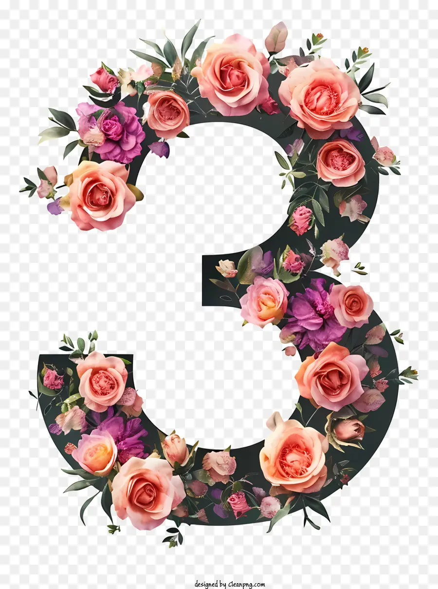 Símbolo De Género Femenino E Icono De Flores，Numero Tres PNG