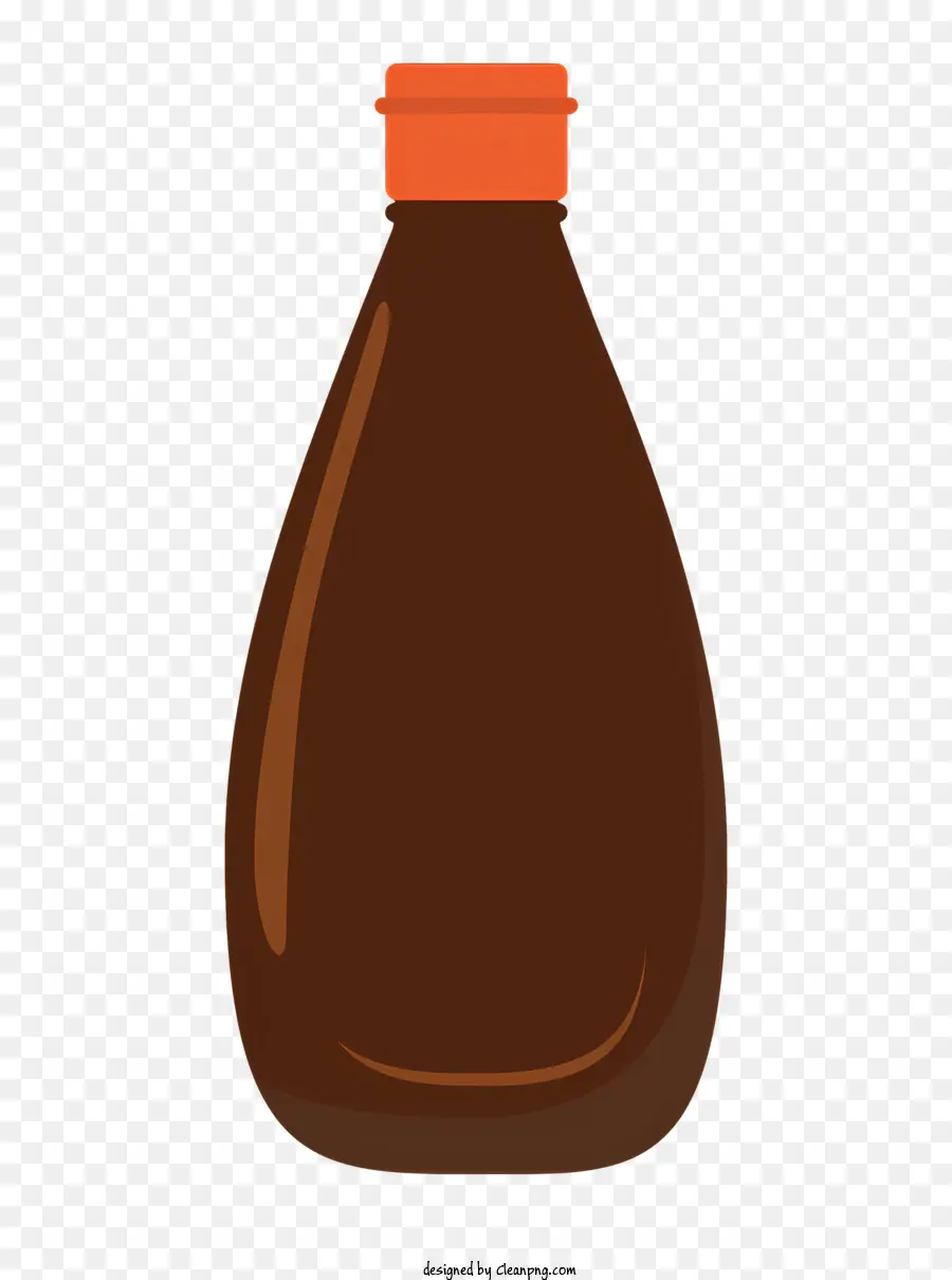 Botella De Plástico Marrón，Gorra Naranja Transparente PNG