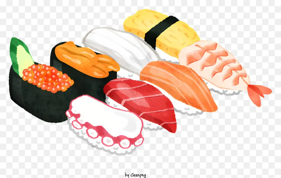 Alimento，Plato De Sushi PNG