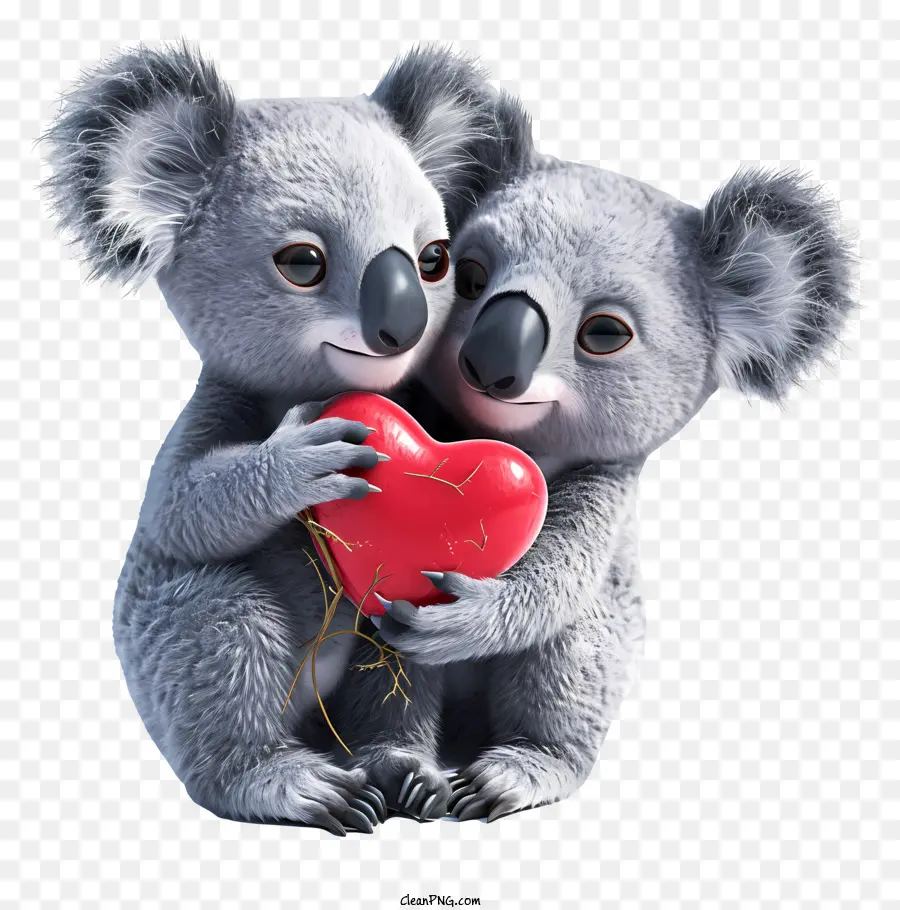 Amantes De Los Koalas，Koalas Con Corazón PNG