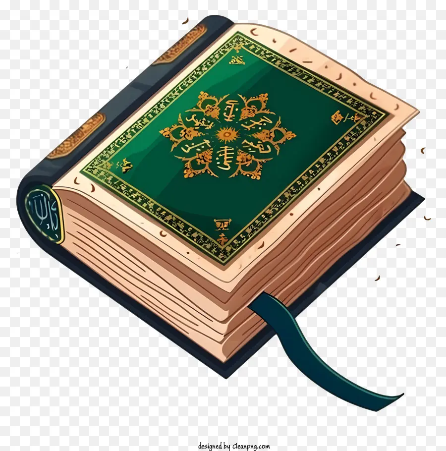 Ilustración De Vector Plano Minimalizado，Libro Sagrado Del Corán PNG
