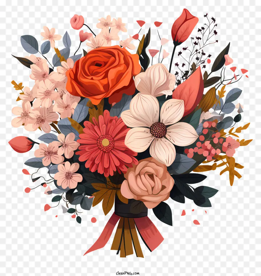 Arreglo Floral Dibujado A Mano，Ramo PNG