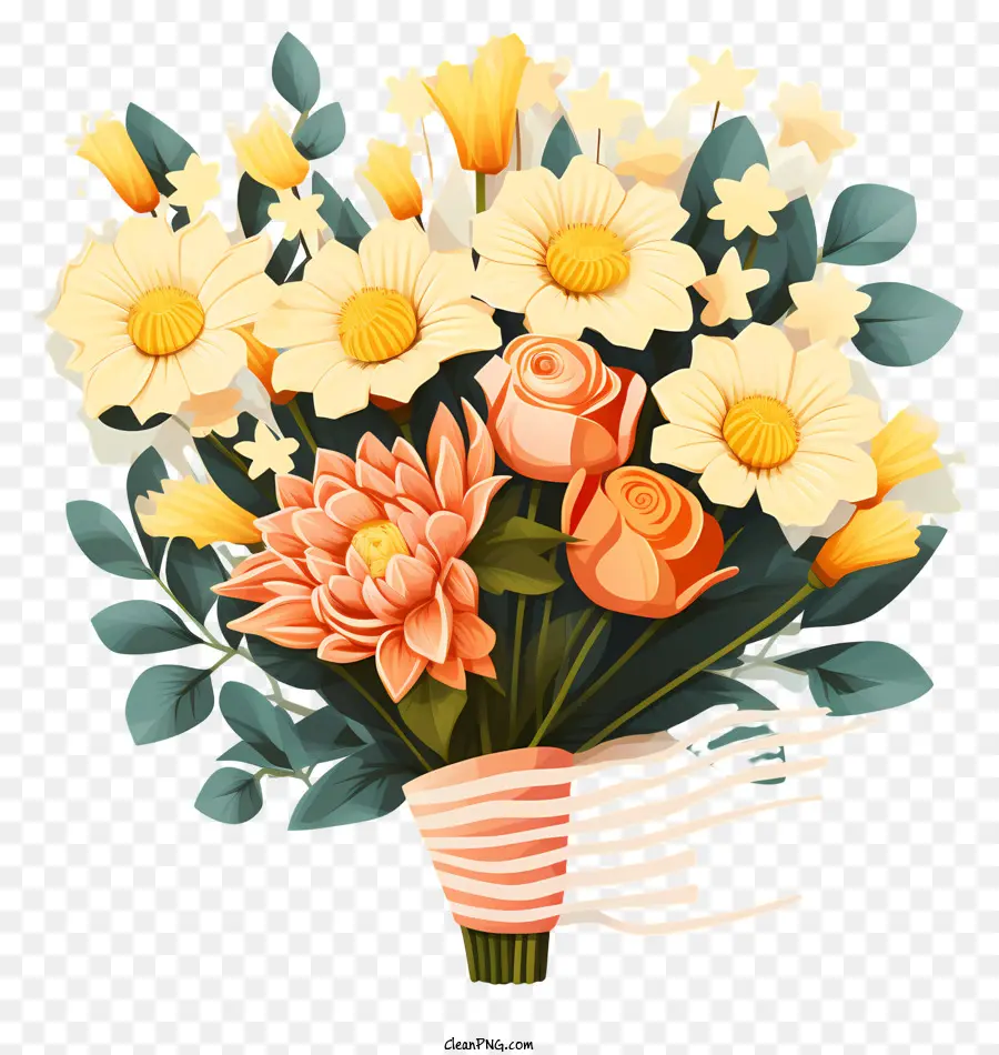 Arreglo Floral Plano，Ramo PNG