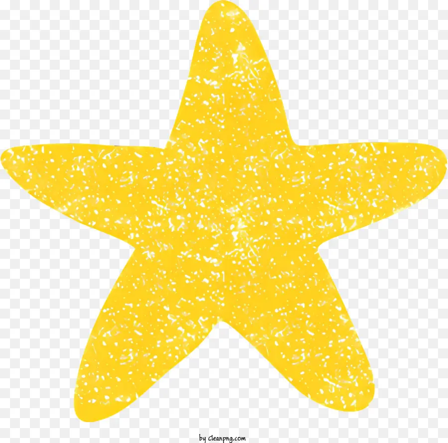 Amarillo Estrella De Mar，Black Background PNG