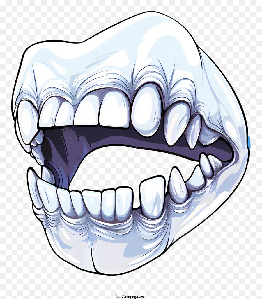 Dientes Estilo Boceto，Monstruo Sin Dientes PNG