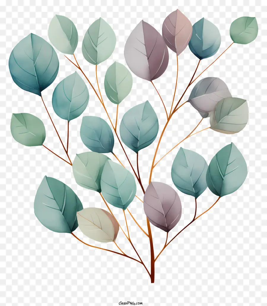 Hojas De Acuarela Pastel，Árbol PNG