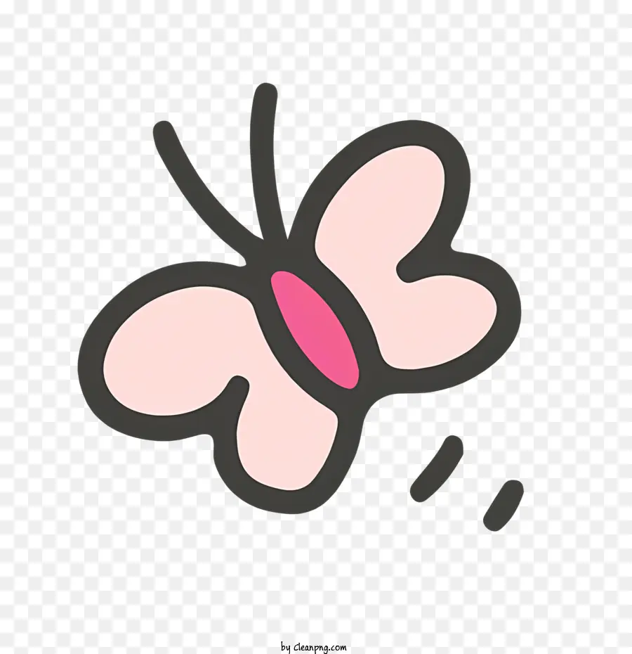 Pink Butterfly，Black Background PNG