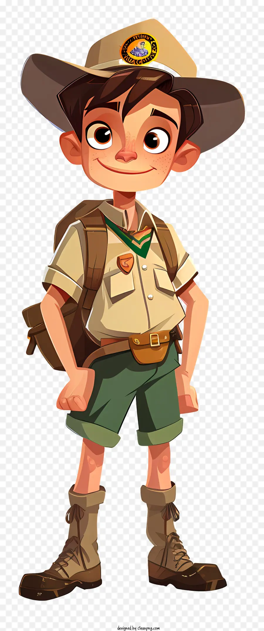 Boys Scouts，Chico Con Camisa Verde PNG