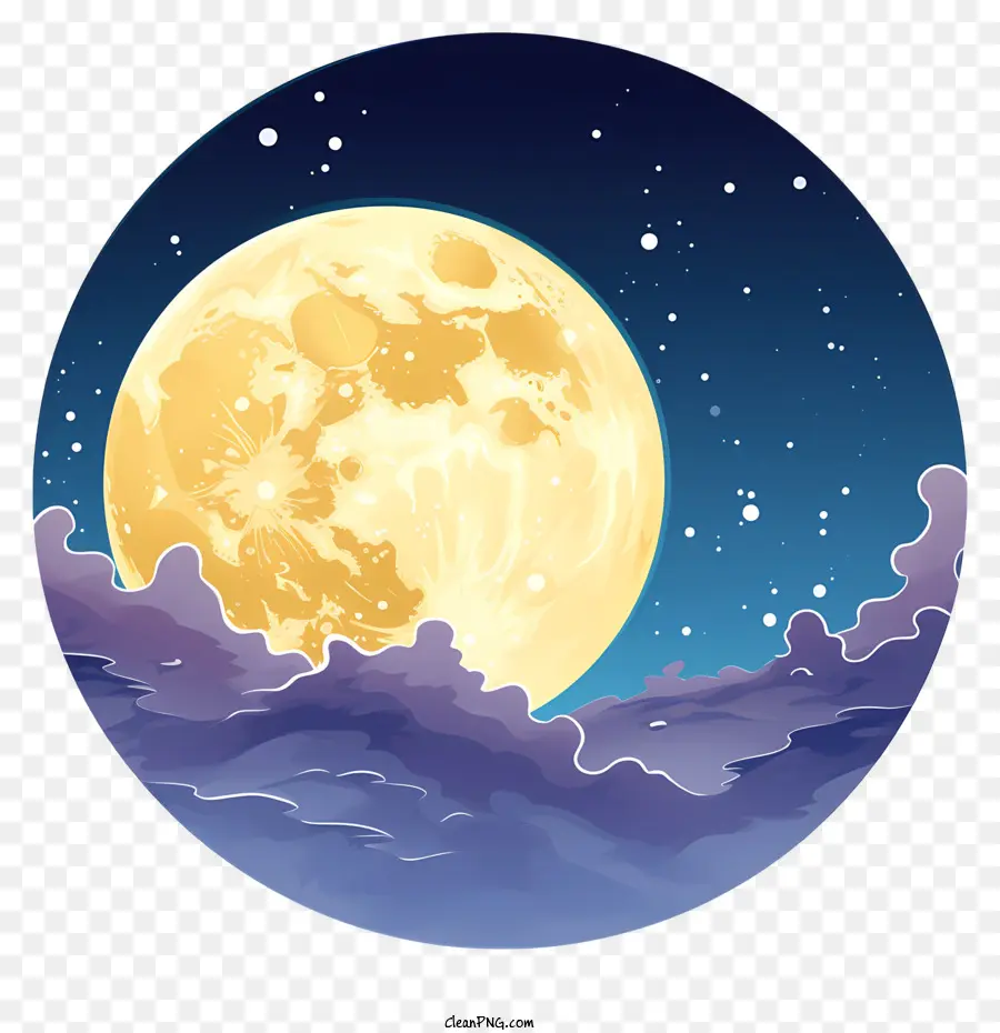 Luna Llena De Acuarela，Luna Llena PNG