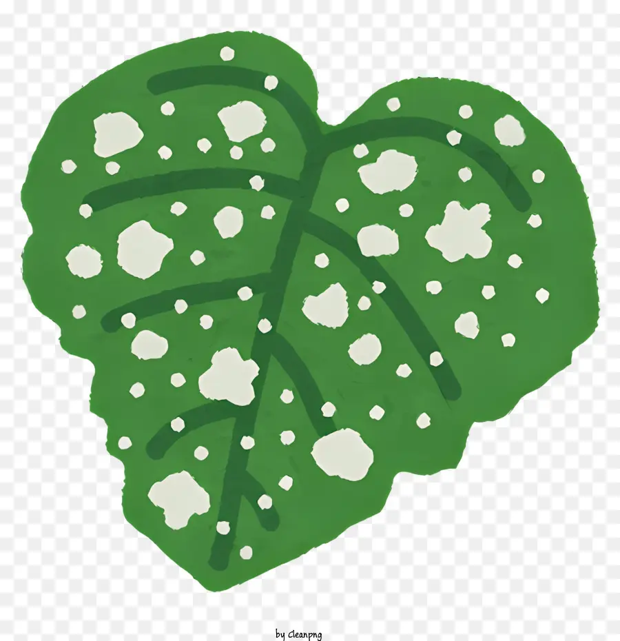 Hoja En Forma De Corazón，Manchas Blancas PNG