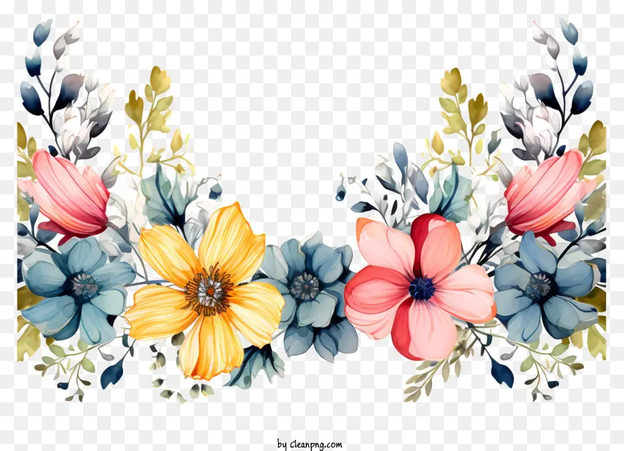 Acuarela De Flores De La Frontera，Diseño Floral PNG