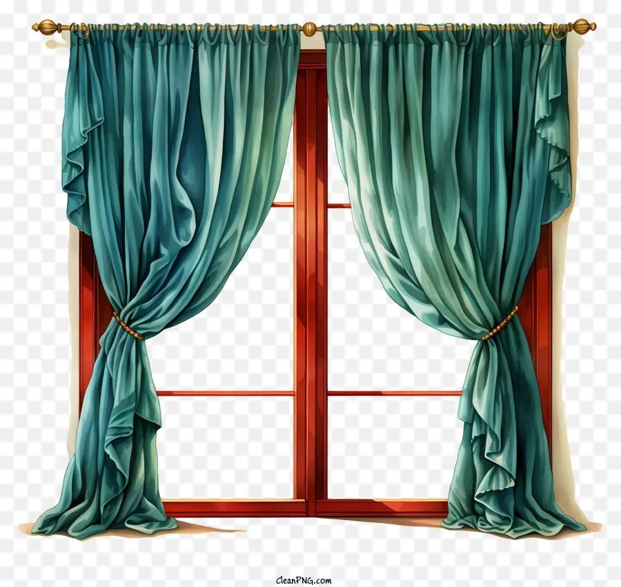 Cortinas De Acuarela，Cortinas Decorativas PNG