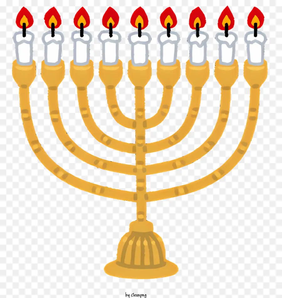 Jewish，Menorah Dorada PNG