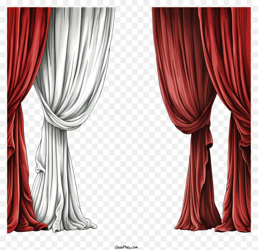 Cortinas De Estilo Doodle，Cortinas PNG