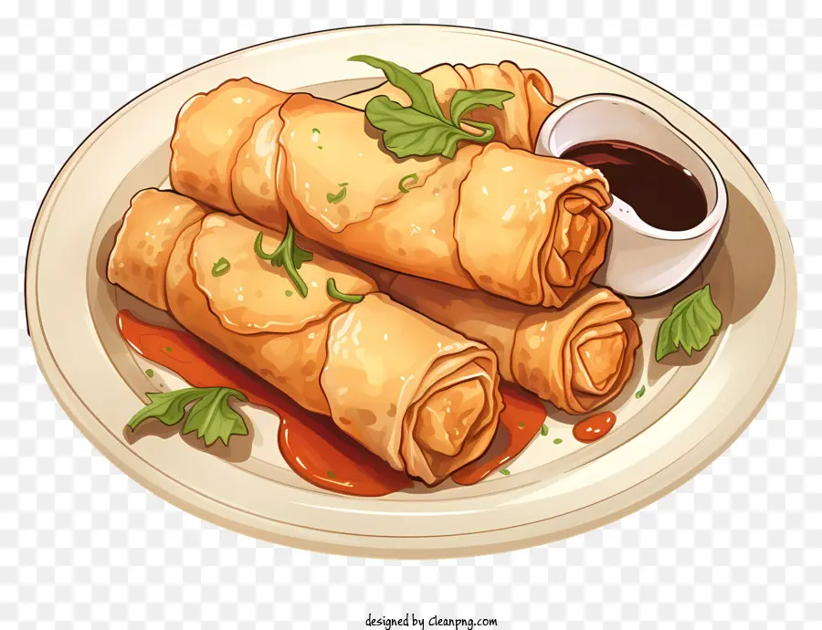 Estilo Boceto Rollitos De Primavera，Rollitos De Primavera PNG