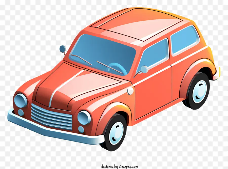 Coche De Dibujos Animados，Coche De Naranja Pequeño PNG