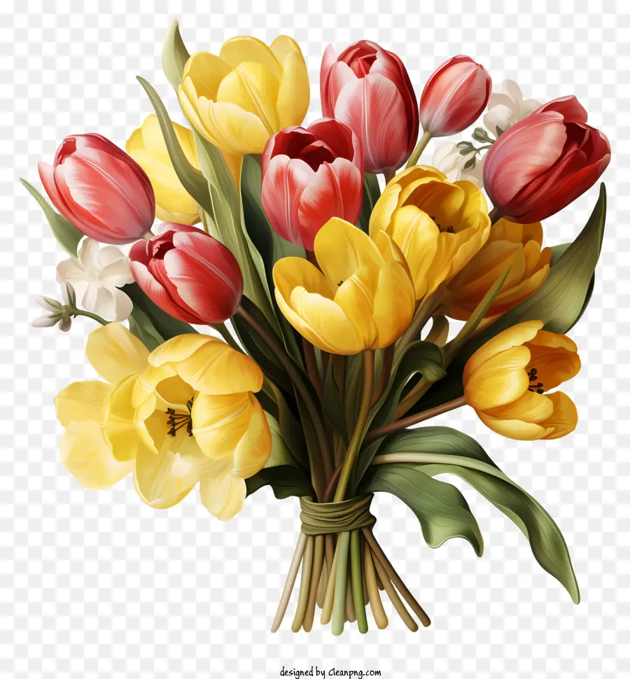 Bouquet De Tulipanes De Acuarela，Los Tulipanes PNG