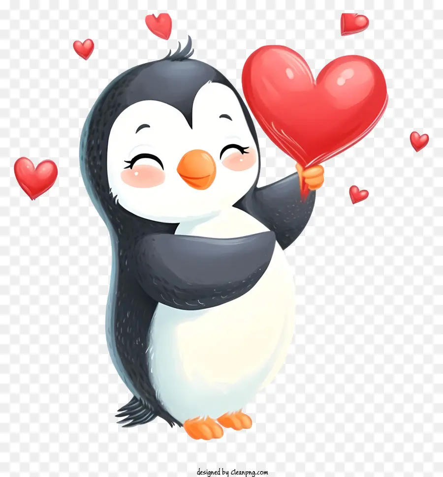 Valentine Penguin Emoji，Pingüino De Dibujos Animados PNG