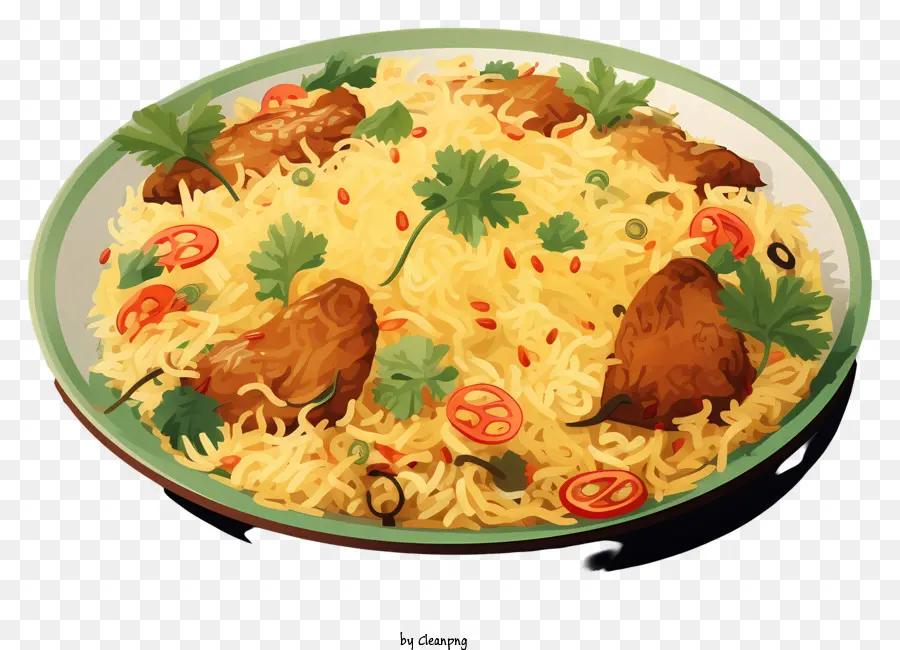 Pollo Biryani Dibujado A Mano，Arroz Indio PNG